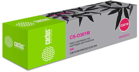 Тонер-картридж CACTUS (CS-O301M) для OKI C301/321, пурпурный, ресурс 1500 стр.