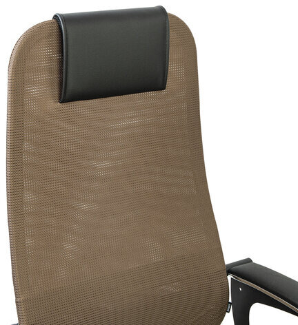 Кресло BRABIX PREMIUM "Ultimate EX-801" хром, плотная двойная сетка Х2, черное/коричневое, 532920