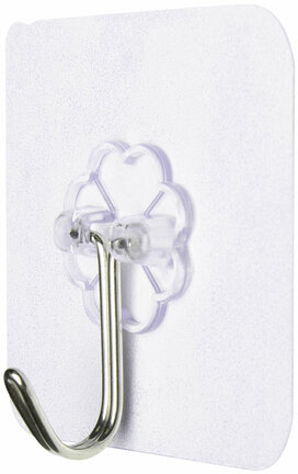 Крючки самоклеящиеся универсальные 6х6 см, КОМПЛЕКТ 20 шт., сталь + ПВХ, LAIMA Home, 608792