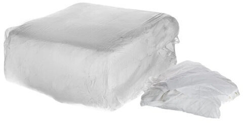 Ветошь ПОСТЕЛЬ БЕЛАЯ, лоскуты 70х80 см (±10 см), плотность 100-120 г/м2, 100% хлопок, 10 кг, 608960