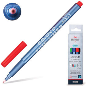 Маркеры для CD и DVD KOH-I-NOOR, НАБОР 4 шт., АССОРТИ, трехгранные, 0,7 мм, 774001JD02KS