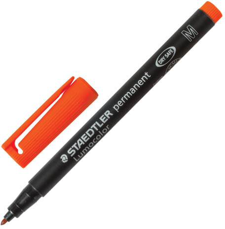 Маркер перманентный (нестираемый) STAEDTLER (Германия) "Lumocolor", ОРАНЖЕВЫЙ, круглый наконечник, 1 мм, 317-4