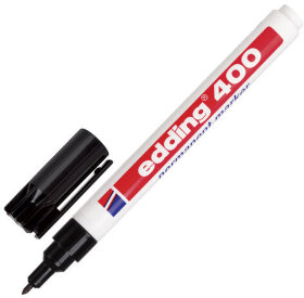 Маркер перманентный (нестираемый) EDDING 400, ЧЕРНЫЙ, ЗАПРАВЛЯЕМЫЙ, тонкий наконечник, 1 мм, E-400/1