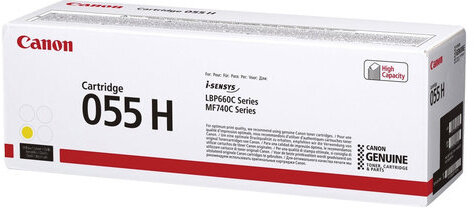 Картридж лазерный CANON (055HY) для LBP663/664/MF742/744/746, желтый, оригинальный, ресурс 5900 страниц, 3017C002