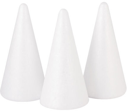 Пенопластовые заготовки для творчества "Конусы", 3 шт., 115 мм, ОСТРОВ СОКРОВИЩ, 661375
