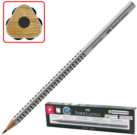 Карандаш чернографитный FABER-CASTELL, 1 шт., "Grip 2001", 2B, трехгранный, 117002