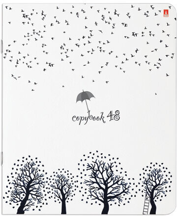 Тетрадь А5 48 л. АЛЬТ скоба, клетка, глянцевая ламинация, "КОНТРАСТЫ" (5 видов), 7-48-575