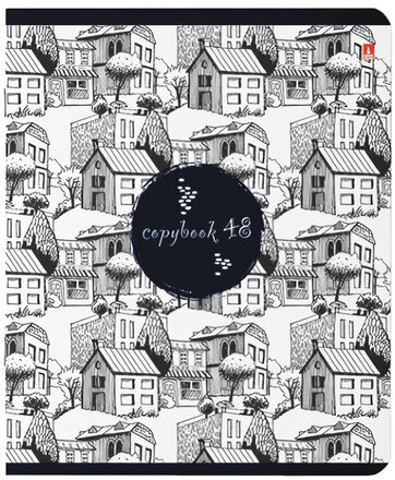 Тетрадь А5 48 л. АЛЬТ скоба, клетка, глянцевая ламинация, "КОНТРАСТЫ" (5 видов), 7-48-575