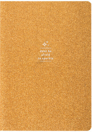 Тетрадь 48 л. в точку обложка кожзам с блестками, сшивка, A5 (147х210мм), ЗОЛОТОЙ, BRAUBERG SPARKLE, 403854