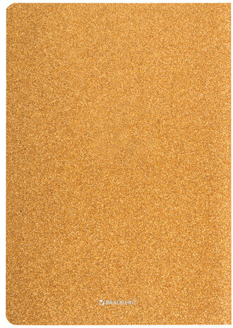 Тетрадь 48 л. в точку обложка кожзам с блестками, сшивка, A5 (147х210мм), ЗОЛОТОЙ, BRAUBERG SPARKLE, 403854
