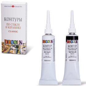 Контуры для работ по стеклу и керамике «Декола», НАБОР 3 цвета, туба по 18 мл, 5341375