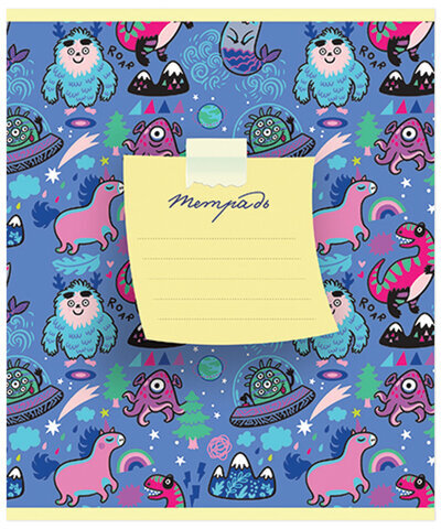 Тетрадь 12 л. ПЗБМ, клетка, фольга, "Лама и друзья", 018290