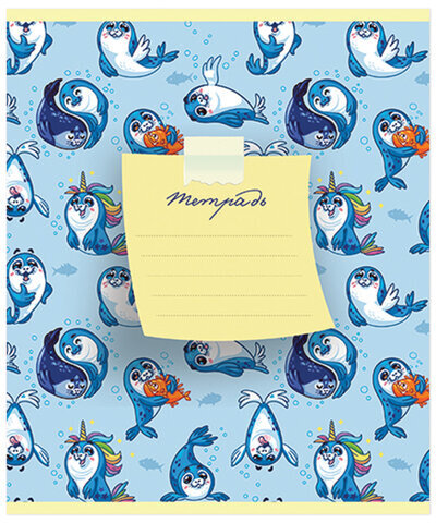 Тетрадь 12 л. ПЗБМ, клетка, фольга, "Лама и друзья", 018290