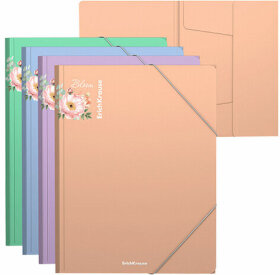 Папка на резинках ERICH KRAUSE &quot;Matt Pastel Bloom&quot;, до 300 листов, ассорти, 600 мкм, 61202