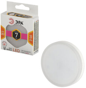 Лампа светодиодная ЭРА, 7 (60) Вт, цоколь GX53, GX, теплый белый свет, 30000 ч., LED smdGX-7w-827-GX53
