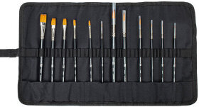 Кисти художественные набор 12 шт., в черной скрутке, синтетика, BRAUBERG ART CLASSIC, № 0-14, 200969