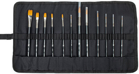 Кисти художественные набор 12 шт., в черной скрутке, синтетика, BRAUBERG ART CLASSIC, № 0-14, 200969