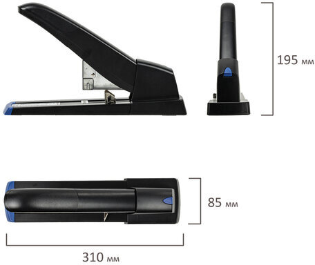 Степлер МОЩНЫЙ до 140 листов BRAUBERG "Heavy Duty Extra", скобы № 24/6-23/17, 270553