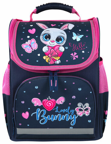 Ранец ПИФАГОР BASIC, 1 отделение, 3 кармана, эргономичная спинка, "Lovely bunny", 35х28х18 см, 271371