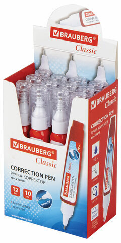 Ручка-корректор BRAUBERG, 10 мл, металлический наконечник, 220618