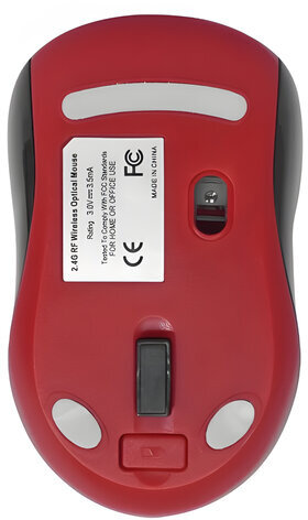 Мышь беспроводная DEFENDER Dacota MS-155, 2 кнопки + 1 колесо-кнопка, лазерная, черно-красная, 52155