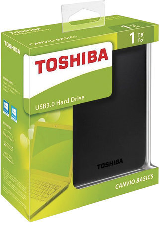 Внешний жесткий диск TOSHIBA Canvio Basics 1 TB, 2.5", USB 3.0, черный, HDTB410EK3AA