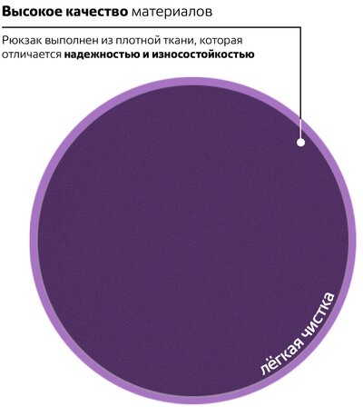 Рюкзак BRAUBERG, универсальный, сити-формат, один тон, фиолетовый, 20 литров, 41х32х14 см, 225376