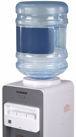 Кулер для воды SONNEN FSC-03BA, напольный, НАГРЕВ/ОХЛАЖДЕНИЕ КОМПРЕССОРНОЕ, 3 крана,серый, 455417