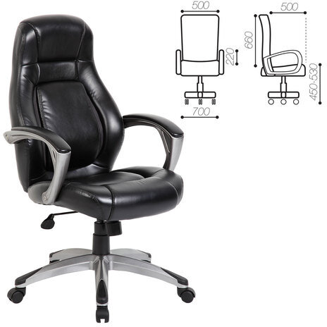 Кресло офисное BRABIX PREMIUM "Turbo EX-569", экокожа, спортивный дизайн, черное, 531014