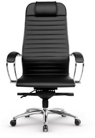 Кресло офисное МЕТТА "SAMURAI" K-1.04, рецик. кожа, черное