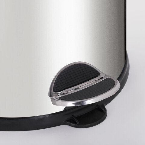 Ведро-контейнер для мусора урна с педалью LAIMA "Classic Plus", 5 литров, зеркальное, Турция, 608112