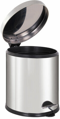 Ведро-контейнер для мусора урна с педалью LAIMA "Classic Plus", 5 литров, зеркальное, Турция, 608112