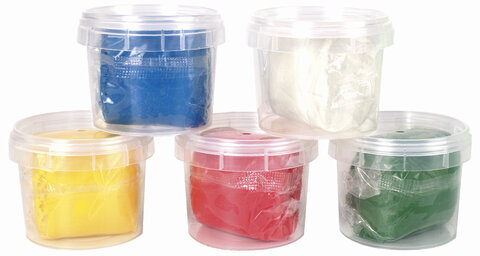 Пластилин на растительной основе (тесто для лепки) ЮНЛАНДИЯ, 5 цветов, 450 г, картонный рукав, 105508