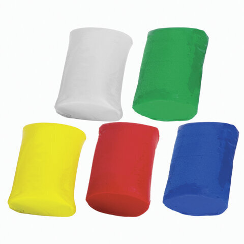 Пластилин на растительной основе (тесто для лепки) ЮНЛАНДИЯ, 5 цветов, 450 г, картонный рукав, 105508