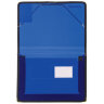 Папка на резинках BRAUBERG, широкая, А4, 330х240 мм, синяя, до 500 листов, 0,6 мм, 227978
