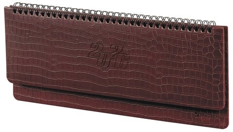 Планинг датированный 2026 305х140 мм BRAUBERG "Comodo", под кожу, темно-коричневый, 117222