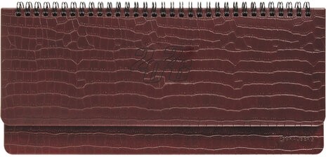 Планинг датированный 2026 305х140 мм BRAUBERG "Comodo", под кожу, темно-коричневый, 117222