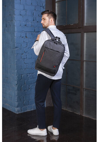 Рюкзак BRAUBERG URBAN универсальный, с отделением для ноутбука, Houston, темно-серый, 45х31х15 см, 229895