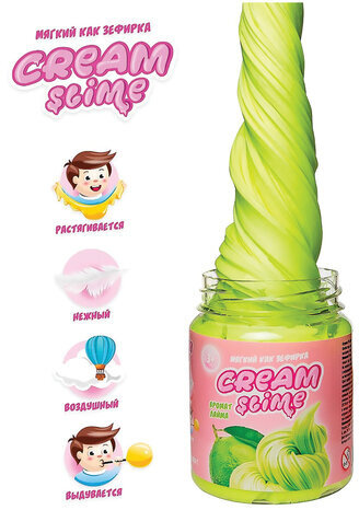 Слайм (лизун) "Cream-Slime", с ароматом лайма, 250 г, SLIMER, SF05-X