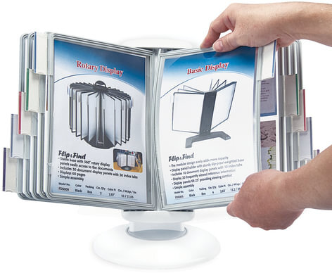 Демосистема настольная МАЛОГО ФОРМАТА (210х148 мм), А5, с 10 панелями, вращающаяся, BRAUBERG, 235338