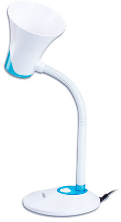 Настольная лампа-светильник SONNEN OU-607, на подставке, цоколь Е27, белый/синий, 236681