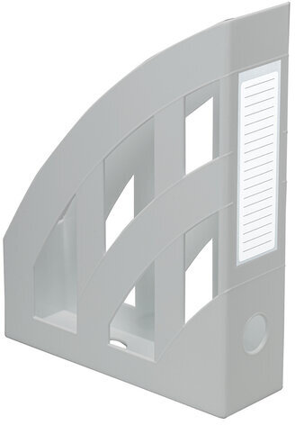 Лоток вертикальный для бумаг КОМПЛЕКТ 2 шт., BRAUBERG "Modern", 245х75х320 мм, серый, 238029