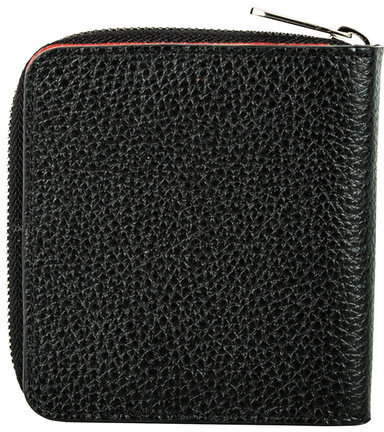 Портмоне женское FABULA, 105х110 мм, натуральная кожа, на молнии, черное с красным, PJ.205.BK