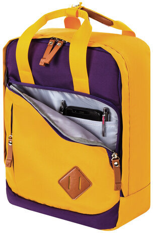 Рюкзак BRAUBERG FRIENDLY молодежный, горчично-фиолетовый, 37х26х13 см, 270093