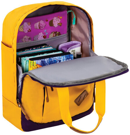 Рюкзак BRAUBERG FRIENDLY молодежный, горчично-фиолетовый, 37х26х13 см, 270093