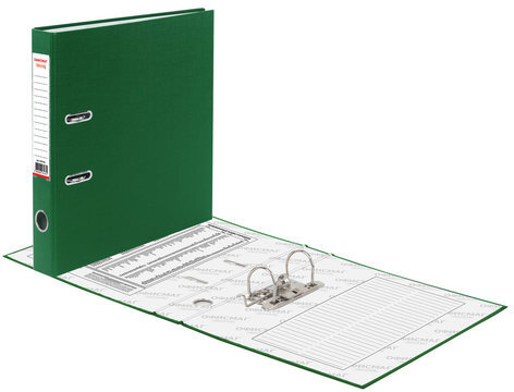 Папка-регистратор ОФИСМАГ с арочным механизмом, покрытие из ПВХ, 50 мм, зеленая, 225755