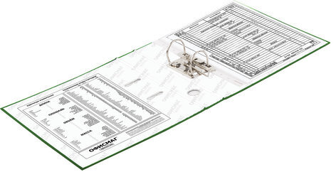 Папка-регистратор ОФИСМАГ с арочным механизмом, покрытие из ПВХ, 50 мм, зеленая, 225755