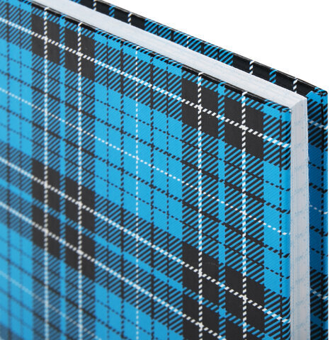 Блокнот А5 (135х206 мм), 96 л., твердый переплет, ламинированная обложка, клетка, BRAUBERG, "Шотландка", 123248