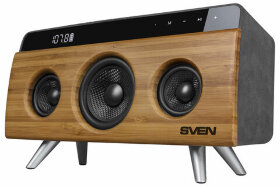 Колонка портативная SVEN HA-930, 2.0, 30 Вт, Bluetooth, FM, USB, LED-дисплей, бамбук, SV-019068