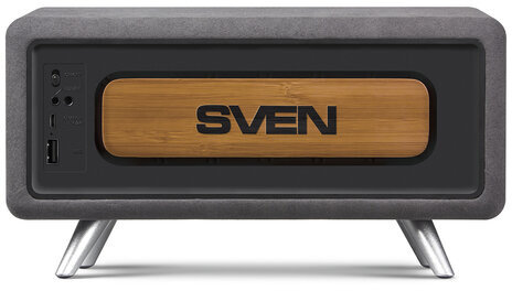 Колонка портативная SVEN HA-930, 2.0, 30 Вт, Bluetooth, FM, USB, LED-дисплей, бамбук, SV-019068
